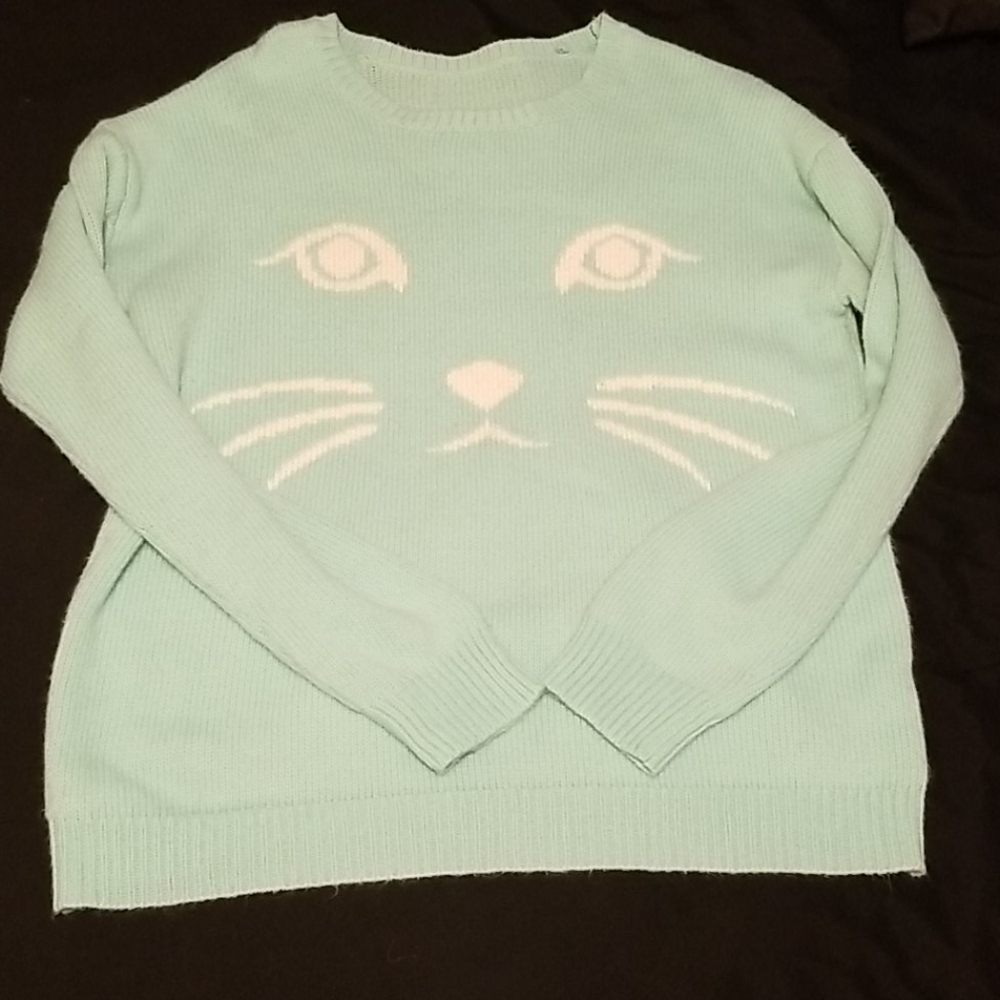 Light Blue Cat Sweater